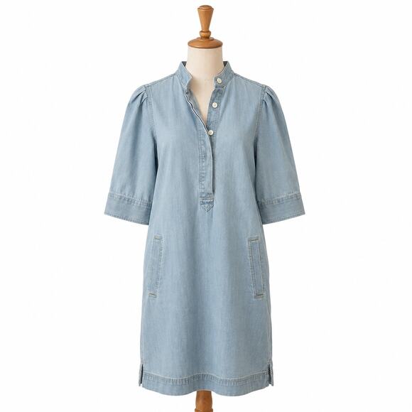 Lauren Ralph Lauren Dresses & Skirts - Lauren Ralph Lauren Black Label Chambray Tunic Dress Womens M Cotton Blue